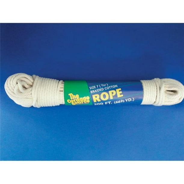 The Cordage Source 7699390 0.21 in. Dia. x 200 ft. White Braided Polyester  Clothesline Rope