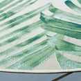 thumbnail image 5 of SAFAVIEH Barbados Distressed Palm Leaves Outdoor Area Rug, Green/Teal, 5'3" x 5'3" Round, 5 of 8