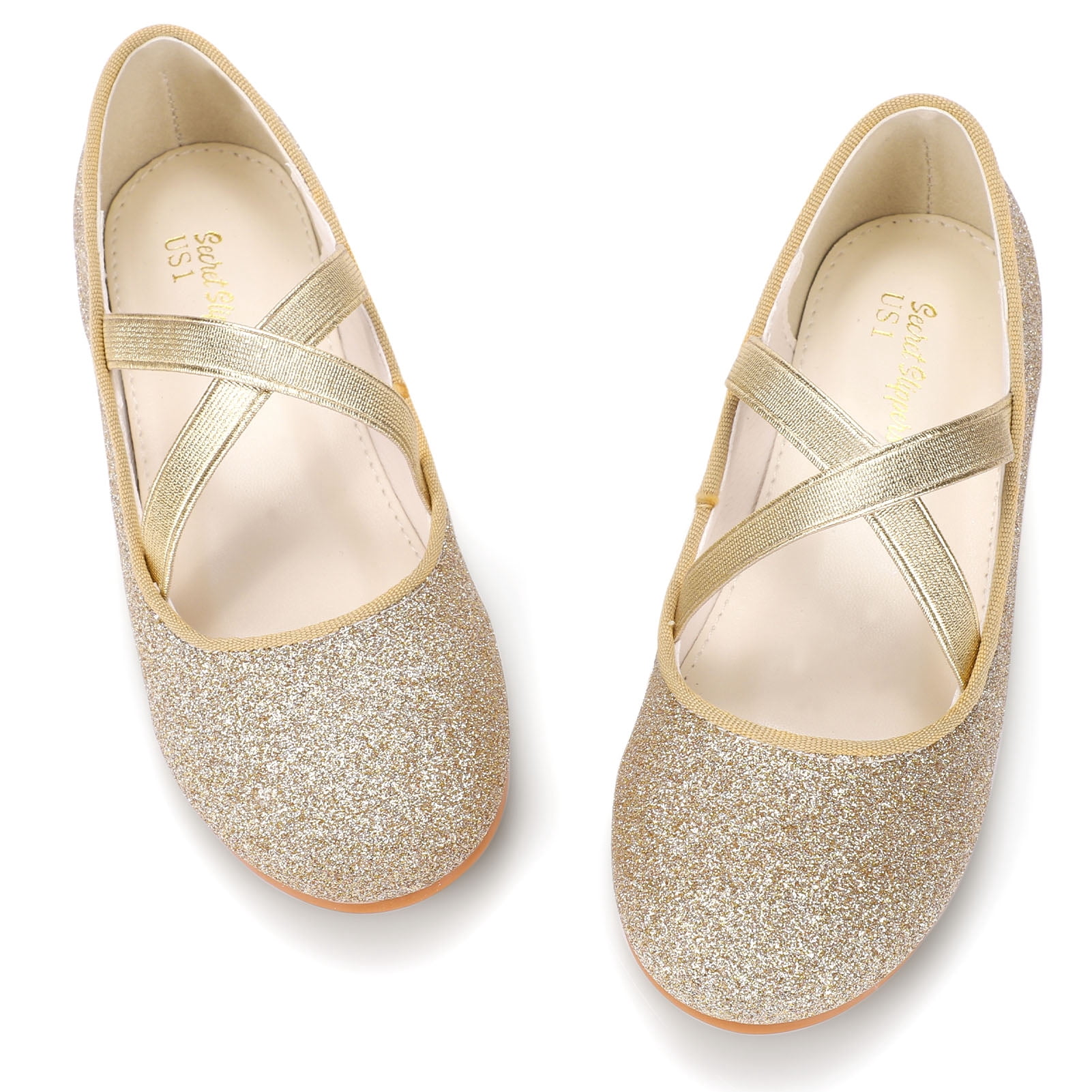 Toddler Girls Glitter Dress Shoes Mary Jane Ballet Flats Princess Shoes