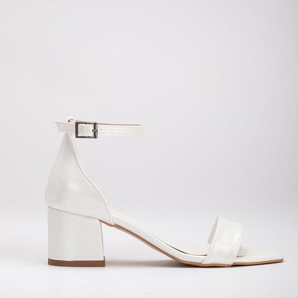 Iva - Sandalias de piel vegana marfil crema 22 CM