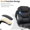 thumbnail image 2 of NYOAK 500lbs Office Chair with Wide Seat, Ergonomic Leather Executive Desk Chair with Lumbar Support, Flip-Up Padded Armrests, High Back Swivel Computer Gaming Chair, Black, 2 of 8