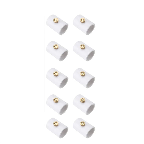 10Pcs 1/2 Inch PVC Mist Nozzle Misting System for Patio Outdoor Mister Coupling PVC Split Section with Mist Nozzle,10 x Brass Misting Nozzle,White