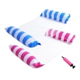 thumbnail image 1 of 2 paquetes de piscina flotador hamaca cama de agua inflable lago Lounge silla a rayas para adultos - Rojo y azul SM SunniMix flotador inflable para piscina, 1 of 8