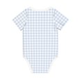 thumbnail image 2 of Daiia Blue Checkboard Printed Unisex-Baby Short Sleeve Onesies Bodysuits Baby Climbing Clothes Soft and Comfortable Romper with Expandable Shoulder Design-6 Months, 2 of 8