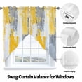 thumbnail image 3 of Gray Yellow Brush Swag Curtain Valance for Windows, Graffiti Watercolor Window Treatments Short Swag Topper for Kitchen Windows Bathroom Bedroom, 36"x36", 3 of 8