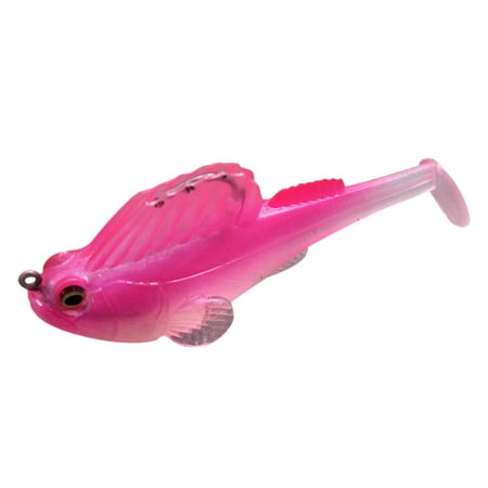 1Pc 3.15 1/2oz Pre-Rigged Goby Swimbait Weedless Soft Fishing Lures for Bass - Bubblegum Pink