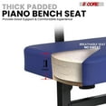 thumbnail image 5 of 5 Core Piano Bench 3" Padded Cushioned Stool w Backrest Heavy Duty Musician Chair Height Adjustable, 5 of 9