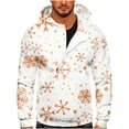 thumbnail image 2 of Mens Christmas Print Sports Fitness Pullover Hooded Half-Zip Sweatshirt, 2 of 6