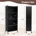 thumbnail image 4 of Giantex 5-Tier Kitchen Storage Cabinet, Mobile Microwave Stand, Bread Rack Coffee Stand, Bakers Rack w/Flip Door Cabinets, Black, 4 of 7
