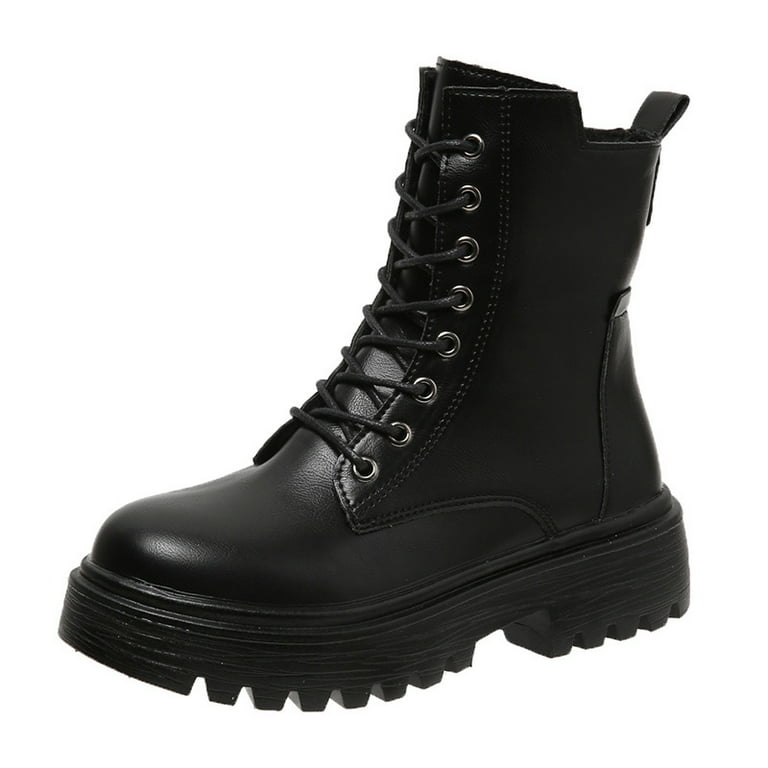 Womens black combat boots walmart new arrivals