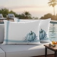 thumbnail image 4 of Fall Outdoor Waterproof Pillow Covers, Blue Pumpkin Thanksgiving Autumn Stripe Leaf Decorative Rectangle Throw Pillowcase Sofa Cushion Sham for Patio/Couch/Chair, 20"x12" 2 Pack, 4 of 8