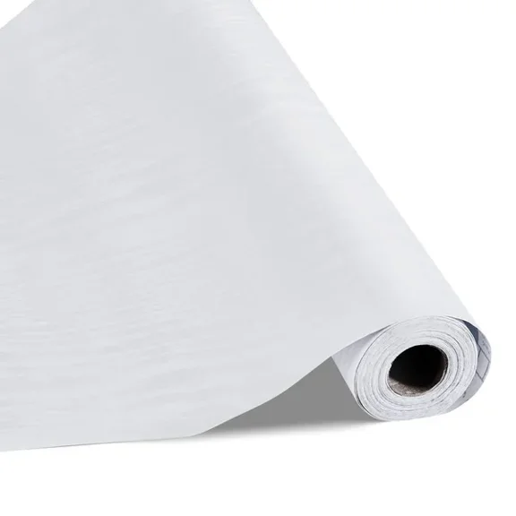 White Wood Grain Waterproof Self Adhesive Peel and Stick Wallpaper 17.7 x 393.7 Inch Easy to Clean Vinyl Roll for Kitchen Bathroom Bedroom Office Desk