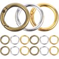 thumbnail image 1 of 15Pcs Spring O-Rings Round Snap Buckles Key Rings Open Jump Rings Spring Keyring Buckles, 1 of 9