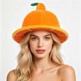 thumbnail image 2 of OOOUM Plush Funny Hat For Adults Fruits Shape Scalloped Brim Party Hat Holiday Gathering Festive Plush Hat Orange, 2 of 6