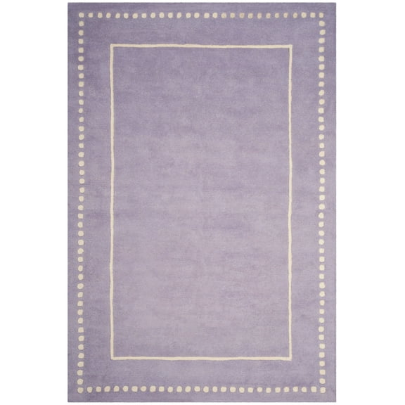 SAFAVIEH Bella Danita Plain Dotted Bordered Wool Area Rug, Lavender/Ivory, 3' x 5'