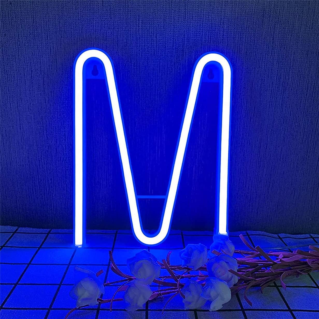 Letter Neon Signs Led Blue Neon Light up Decorative Lights Battery/USB