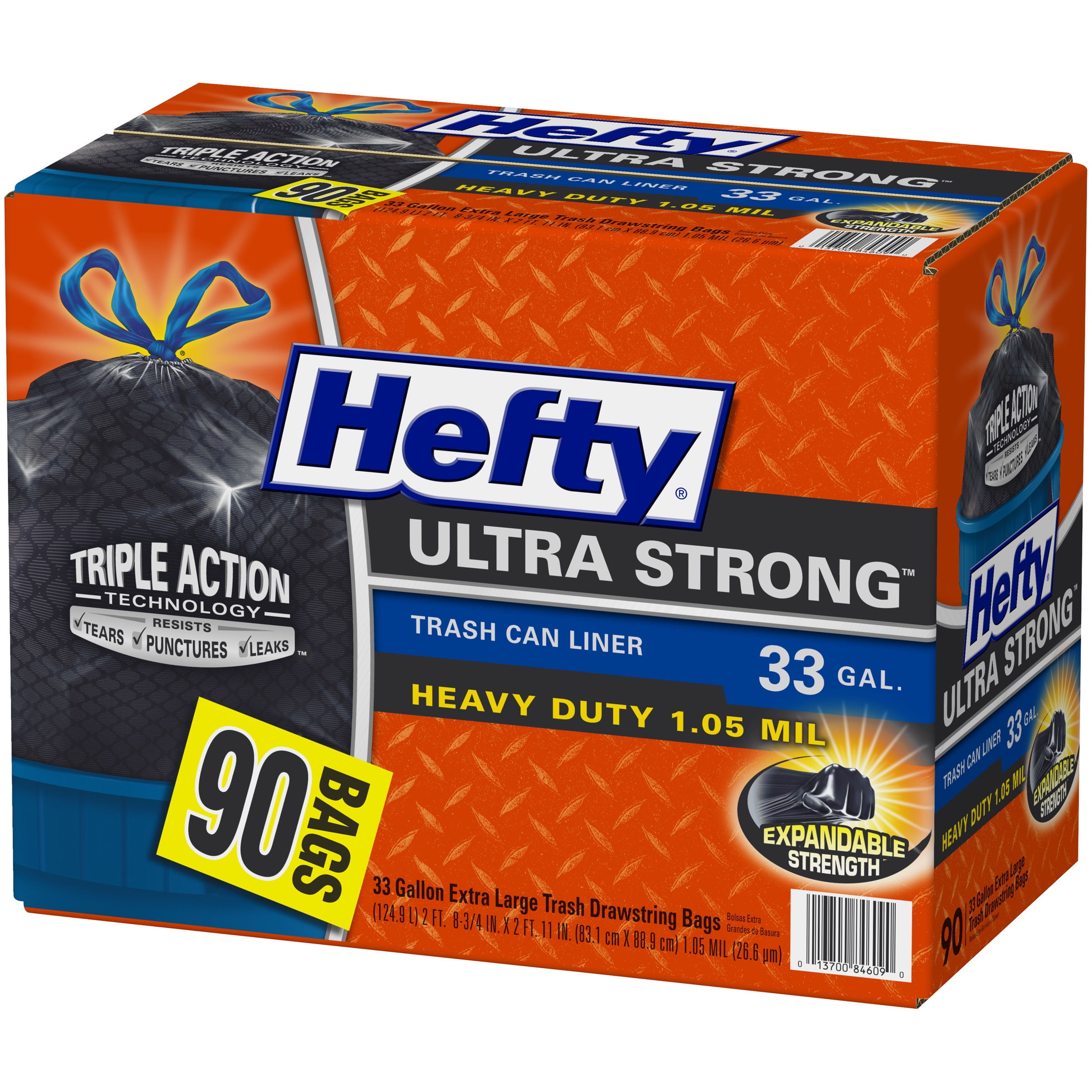 48 Count Details about   Hefty Strong Large Trash Bags 33 Gallon 