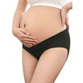 thumbnail image 4 of PULLIMORE 3 Pcs Womens Maternity Underwear Under Bump Cotton V-Waist Pregnancy Panties (XL, Black), 4 of 10