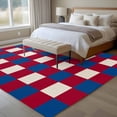 thumbnail image 4 of 6'x9' Area Rugs, 4th of July Red Blue Plaid Indoor Outdoor Area Rug for Living Room Bedroom, Independence Day Checkered Washable Bathroom Rugs Kitchen Floor Carpet Mats Home Decor Aesthetic, 4 of 8