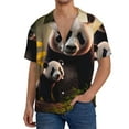 thumbnail image 3 of Fotbe Forest Panda print Short Sleeve Button Down Shirts for Men Casual Summer Beach Wrinkle Free Shirt-XX-Large, 3 of 7