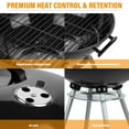 thumbnail image 7 of iMucci 18 Inch Portable Charcoal Grill with Wheels for Outdoor Cooking Picnic Barbecue Camping BBQ Coal Kettle Grill - Heavy Duty Round with Thickened Grilling Bowl Wheels for Small Patio Backyard, 7 of 7