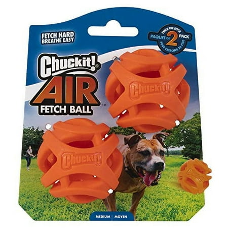 UPC: 0029695321412 | Chuckit Air Fetch Ball Dog Toy Medium (2.5 Inch Diameter) for dogs 20-60 lbs Pack of 2