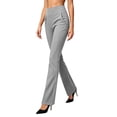 thumbnail image 5 of Stretchy Dress Pants Women High Waist Work Pants Business Casual Bootcut Slacks Pull On Trousers with Pockets Gray XL(XL), 5 of 9
