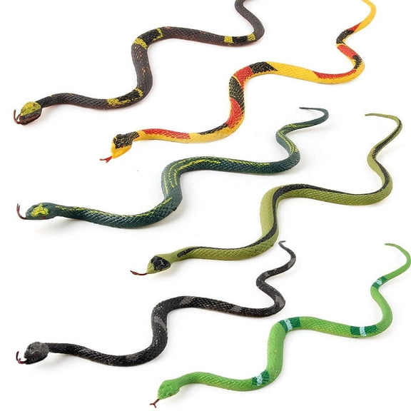 Fake Snake, 7.78 Inch Reptile Model Toys Snake Figurines Toy Mini Cobra Snakes Figure Snakes Figurine Prank for Adults