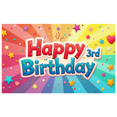 thumbnail image 1 of Happy Birthday 3rd Celebration Backdrop Banner Party Decoration Background Photography Props Supplies Decors Balloon Theme, 1 of 4