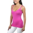 thumbnail image 4 of ToBeInStyle Women's Ruched V-Neck Neckline Knit Tank Top w/ Scoop Back, 4 of 4