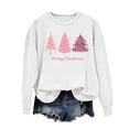 thumbnail image 4 of pimelu Christmas Sweater Clearance Christmas Shirts Womens Vintage Leopard Pink Christmas Tree Graphics Sweatshirt Ladies Plus Size Crewneck Long Sleeve Pullover Tops, 4 of 4