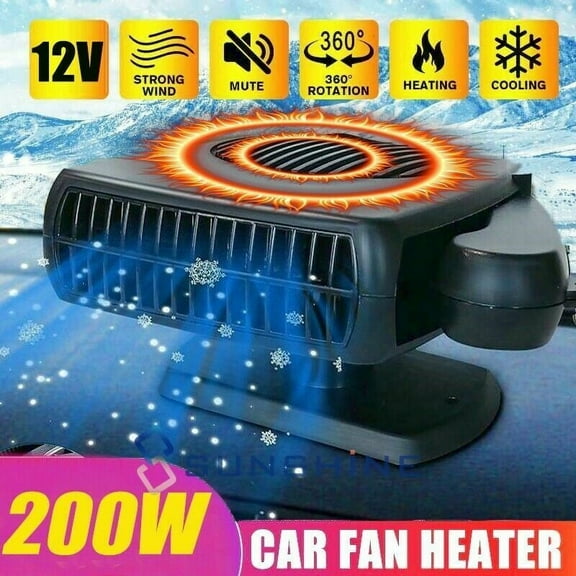 200W Portable Auto Heater Heating Cooling Fan Demister Defroster for Car Truck