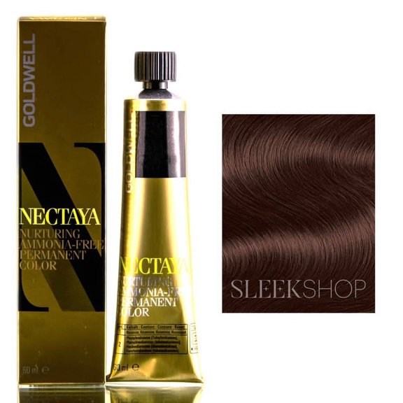 Goldwell Nectaya Ammonia-Free Permanent Nurturing Hair Color, 5BK Light Brown Auburn, Pack of 1 w/ Sleek Teasing Comb