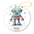 thumbnail image 3 of Ceramics Ornaments Custom Robot Keepsake Ceramic Ornament Vintage Robot Snowflake Christmas Tree Ceramic Ornament Decoration Holiday Present, 3 of 5