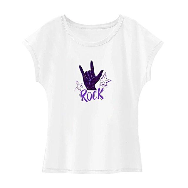 Camiseta para mujer Verano Suave Trajes Moda Cuello Redondo Camisa para Vacaciones Viajes