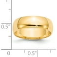 thumbnail image 3 of 14K Yellow Gold 14Ky 6mm Ltw Half Round Band Size 13 Made In United States hrl060-13, 3 of 5