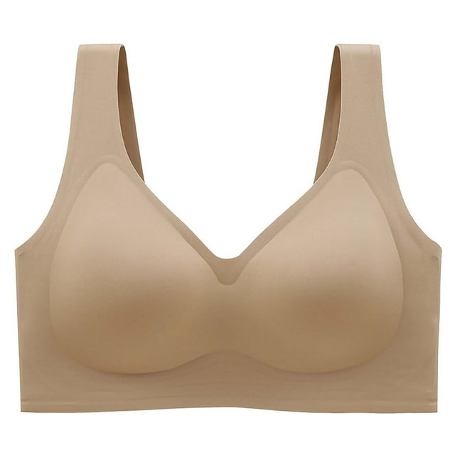Plebaso Women's Wireless T Shirt Bras Seamless Full Coverage Bralettes Ladies Wide Strap Everyday Bras