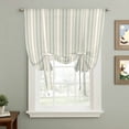 thumbnail image 2 of Light Green Lines Tie Up Curtains for Windows, Adjustable Balloon Window Shades, Retro Minimalist Stripes Pattern Kitchen Window Treatments Farmhouse Short Curtains with Rod Pocket 42"x45", 2 of 8