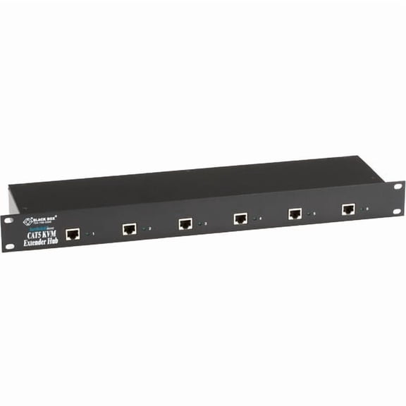 Restored BLACK BOX ACU1006VRA 6-Port Rackmount CAT5 KVM Extender Hub with Bidirectional Serial and Stereo Audio (Refurbished)