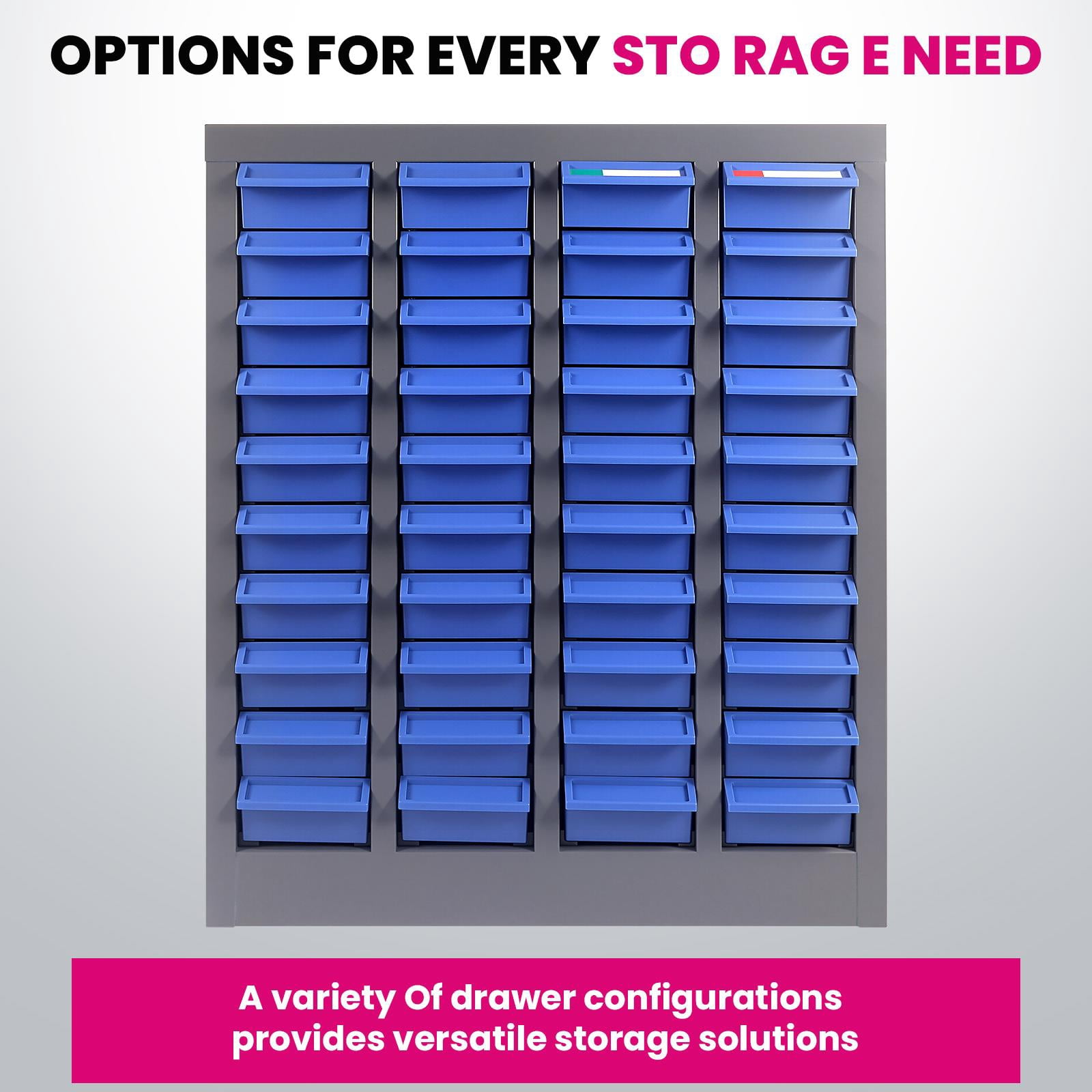 40 Drawers Bolt and Nut Tool Storage Cabinet with Shelves & Labels, Tool Organizer Bolt Bins Organizer, Blue, 21lbs, Nut and Bolt Organizer for Auto Repair Shop, Factory