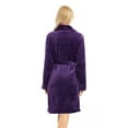thumbnail image 3 of U2SKIIN Women Fleece Robe, Short Cozy Plush Robes for Womens Soft Shawl Collar Warm Spa Bathrobe（Dark Purple, Small-Medium）, 3 of 6