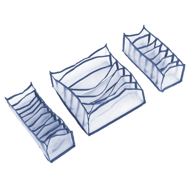 Cajas Divisorias De Almacenamiento De Ropa Interior, Organizador De Cajones Para Sujetadores, Plegable, 3 Piezas/juego, 3 Tipos, Transparente, Ahorra Espacio Para Corbatas,