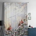 thumbnail image 5 of Christmas Semi Sheer Curtains Drapes for Living Room, Bedroom, French Doors Window 54 Inches Long, Xmas Birds Berry Botanical Snowflake Rod Pocket Chiffon Curtain Drapery Voile Draperies Panel, 5 of 6