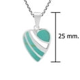 thumbnail image 2 of Passionate Cut-out Heart Green Turquoise Inlay Sterling Silver Pendant Necklace, 2 of 6