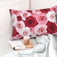 thumbnail image 4 of Honeii Rose Print Pillow Cases,Plush Throw Pillow Covers,Decorative Pillowcase for Sofa, Couch, Living Room-14"x20", 4 of 6
