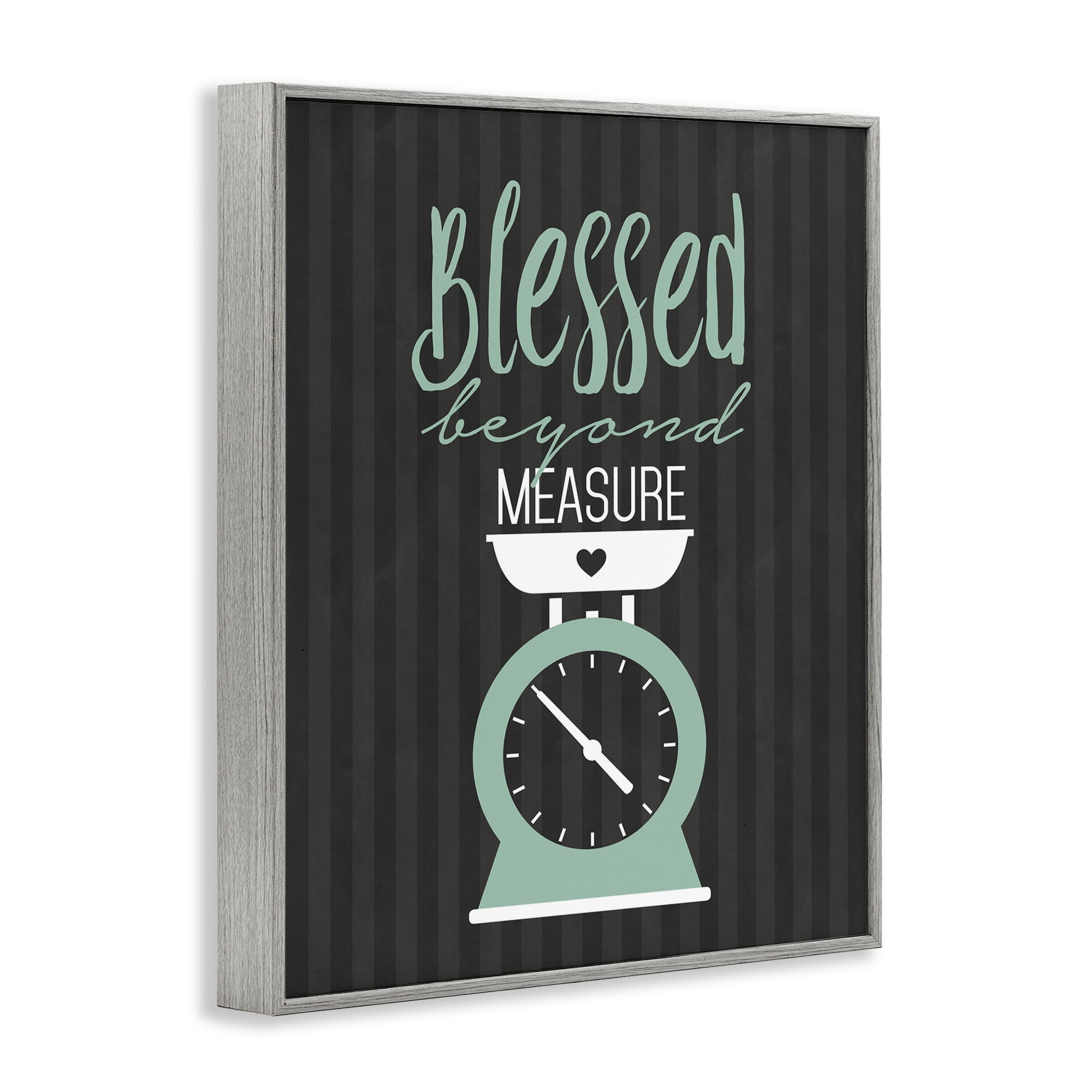 Blessed Beyond Measure Scale Gray Framed Giclee Art, design by Lettered and Lined