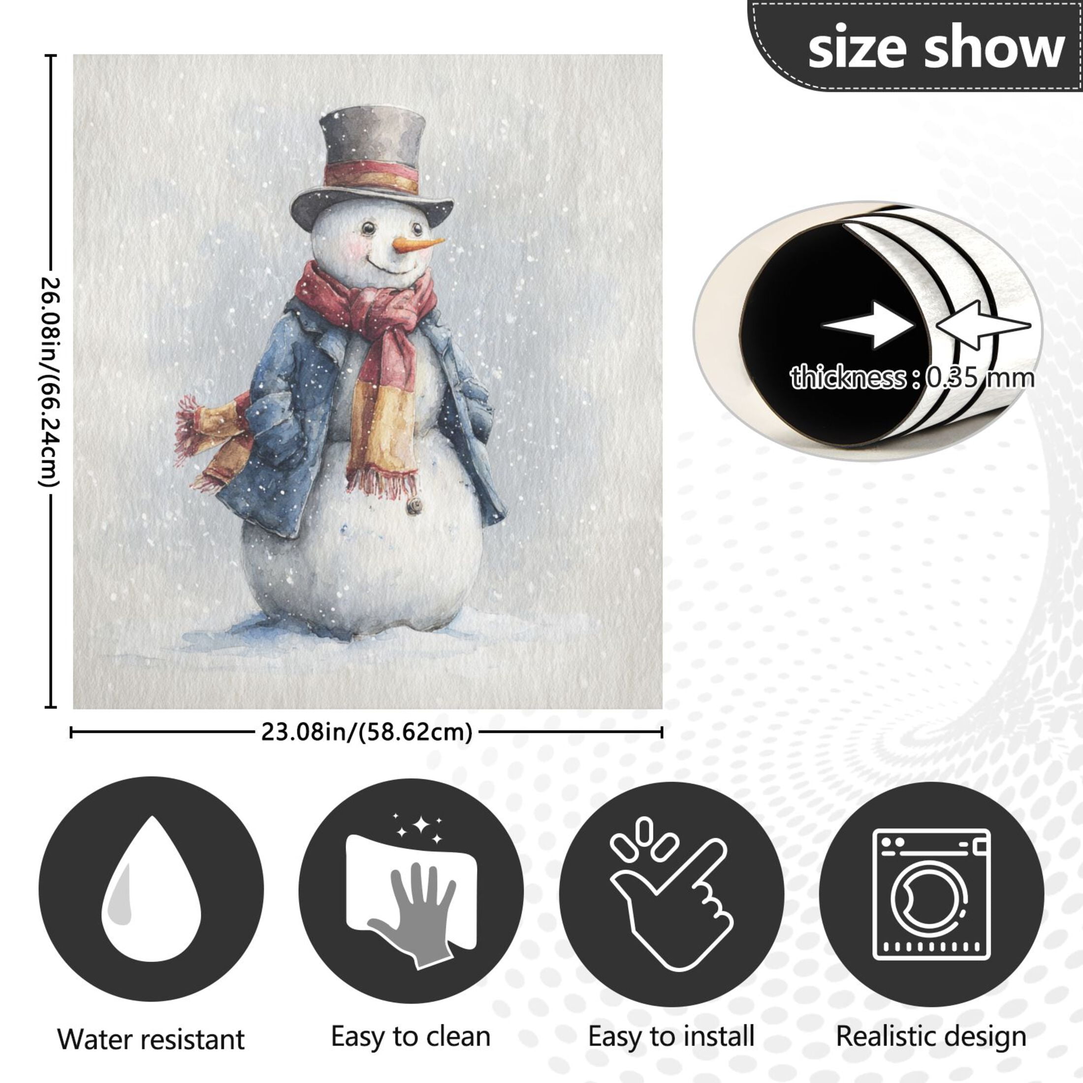 Dishwasher Sticker Magnetic Dishwasher Sticker Magnetic Decorative Sticker Refrigerator Sticker Dishwasher Decorative Stickers Watercolor Snowman