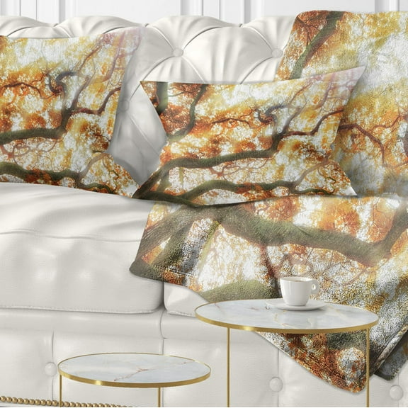 Designart Big Tree - Photography Throw Pillow - 12x20