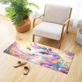 thumbnail image 6 of Haosy Colorful Cute Unicorn and Flower Bathroom Rugs Non Slip Absorbent Soft Plush Quick Dry Bath Mat, 39"x20", 6 of 8