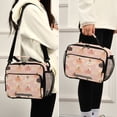 thumbnail image 5 of Insulated Lunch Bag 6L Leak-Proof Lunch Box with Shoulder Strap Multiple Pockets Lunch Tote Pink and Peach Halloween Pattern, 5 of 9